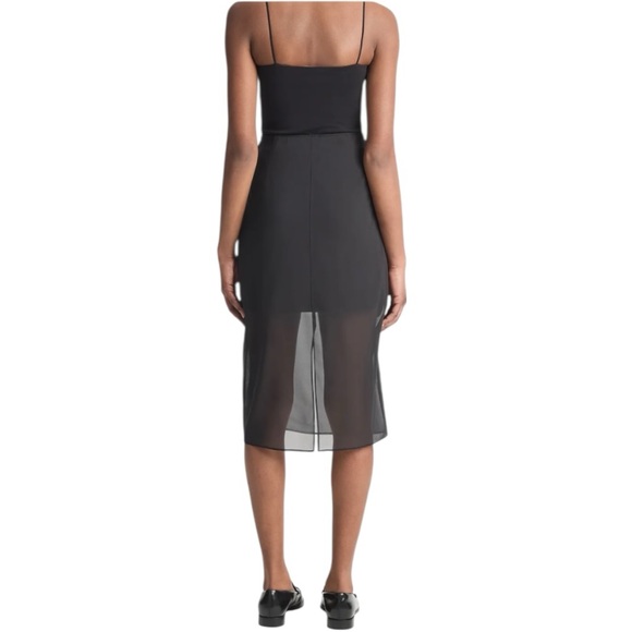Vince Sheer Stretch-Silk Overlay Skirt Silk blend in Black, Size 10 - Picture 4 of 14